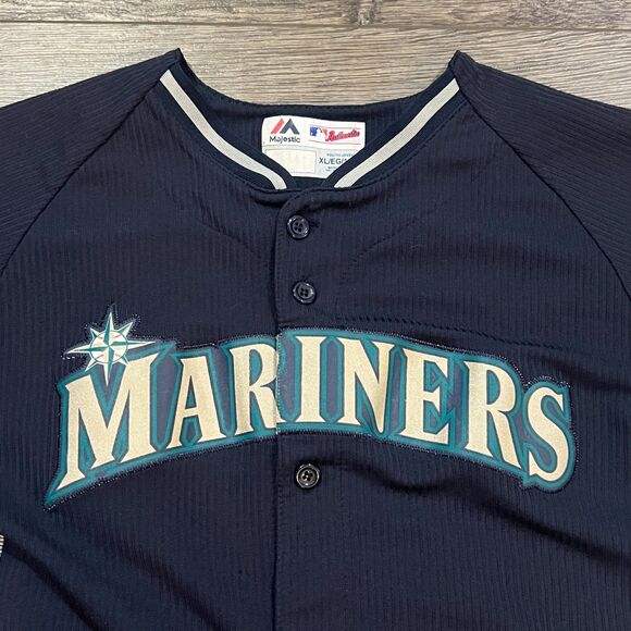 Youth XL Majestic Ken Griffey Jr #24 Seattle Mariners Cool Base Jersey - Picture 2 of 9